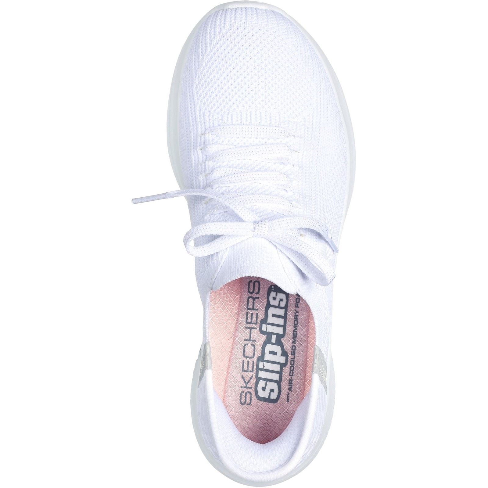 Skechers Ultra Flex 3.0 Brilliant Damen Sneaker Aus Weißem Textil