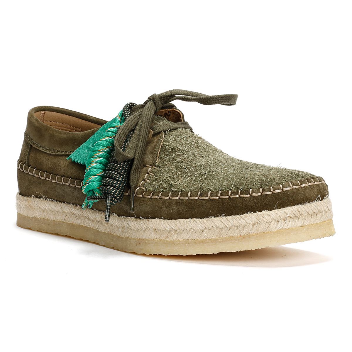 Pompeii X Clarks Weaver Herren Wildleder Schnürschuhe In Grün