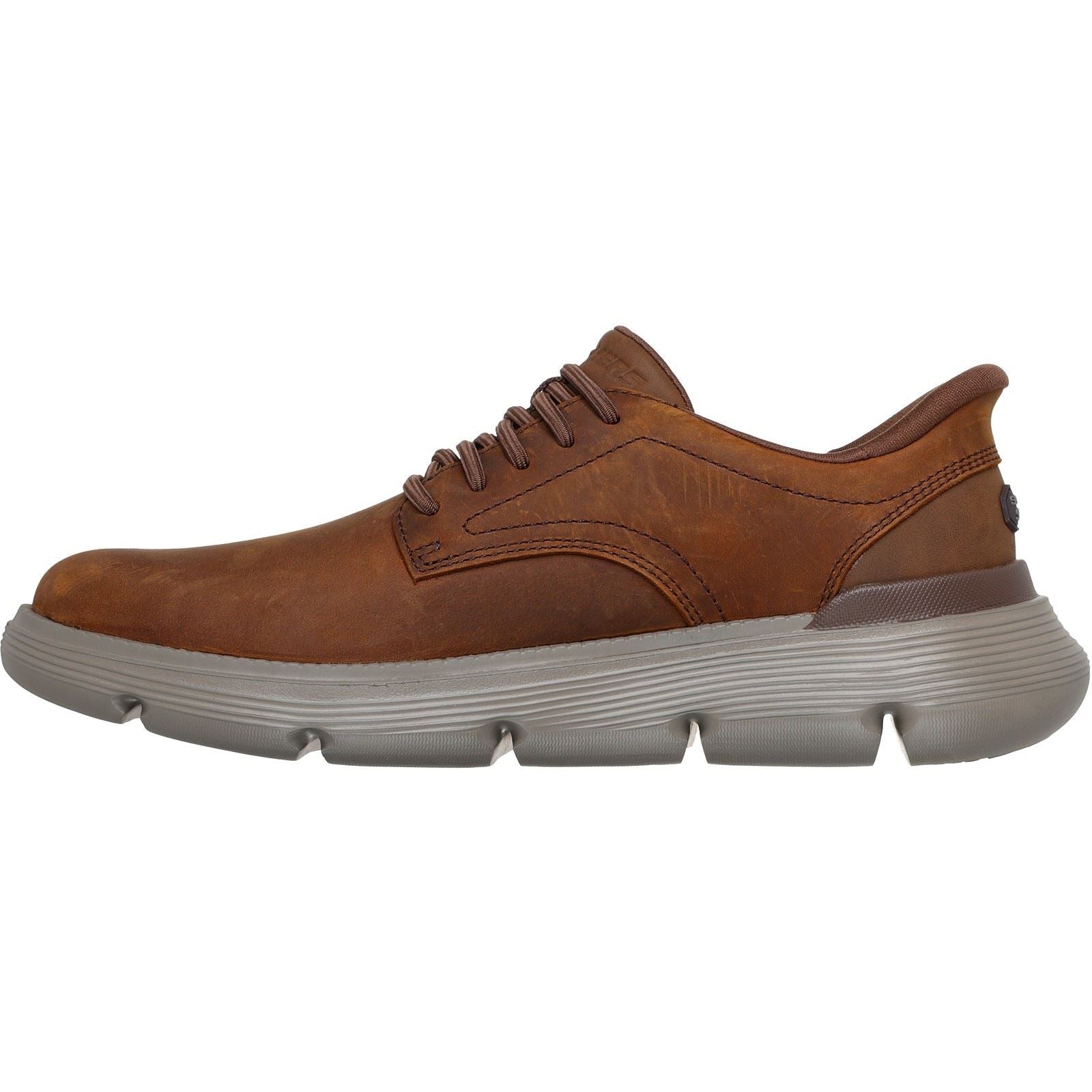 Skechers Garza Duran Leder Herren Dunkelbraune Schnürschuhe