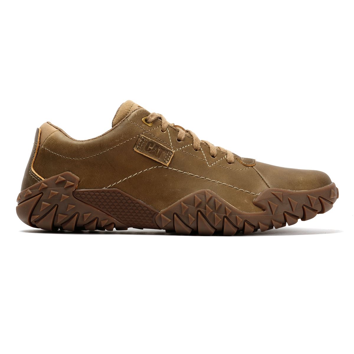 Caterpillar Gridlock Lo Full Grain Leder Herren Beigefarbene Schnürschuhe