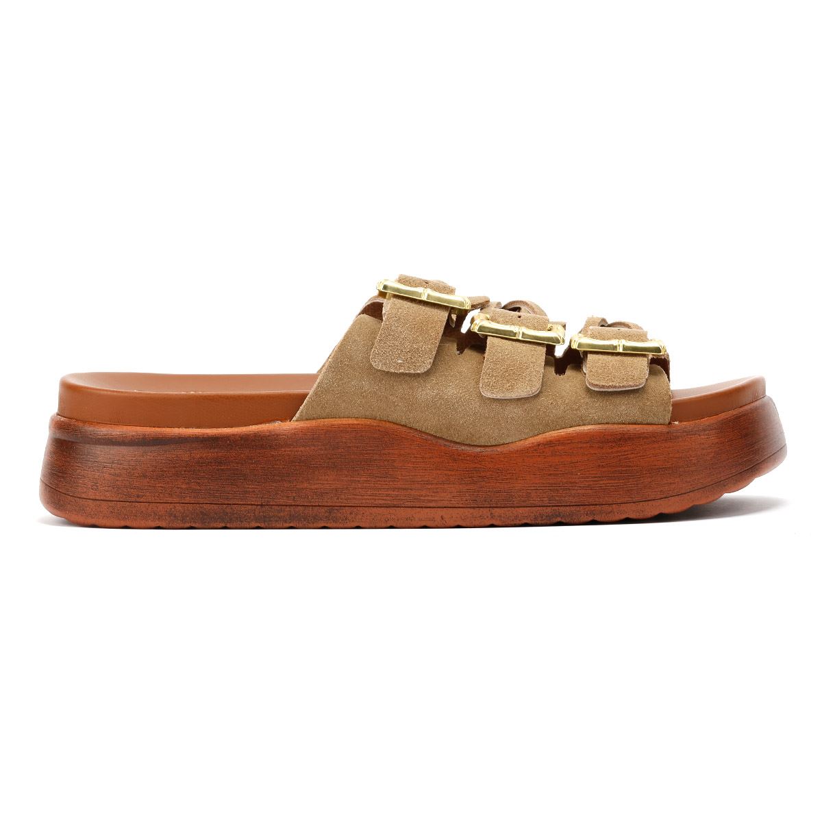 Desert Fleur Gypsum  Damen Sandalen Aus Veloursleder In Beige