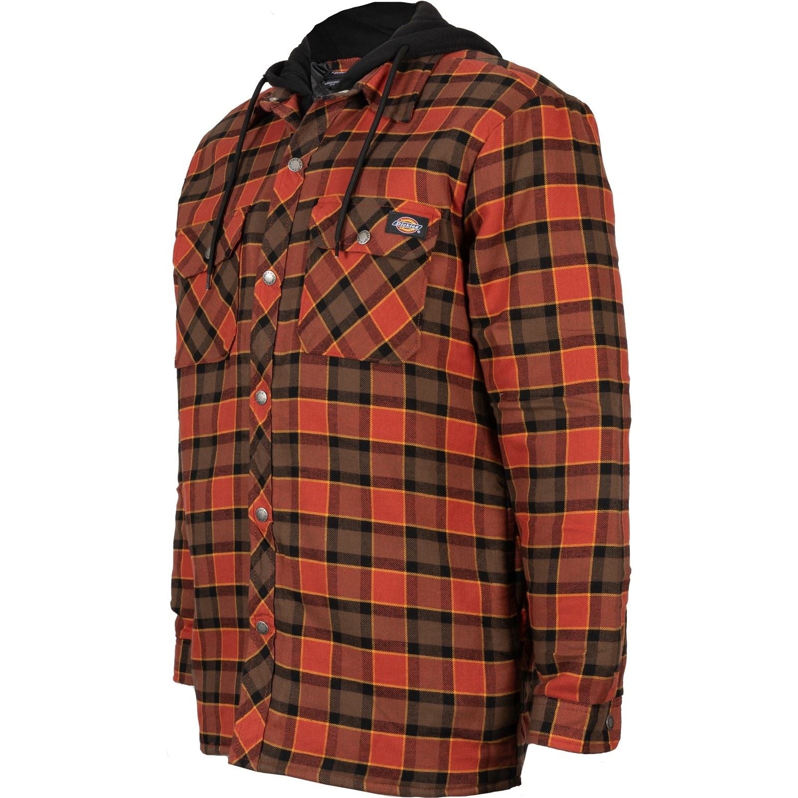 Dickies Fleece Hooded Flannel Shirt Herren Rotes Hemdjacke