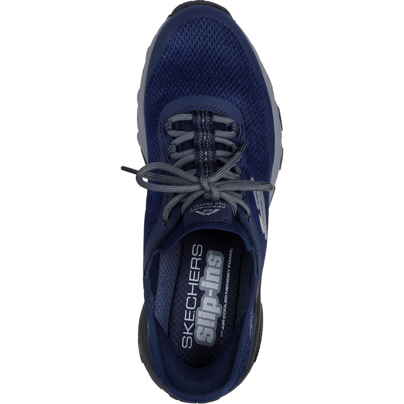 Skechers Max Protect Assembly Textil Herren Wanderstiefel In Marineblau