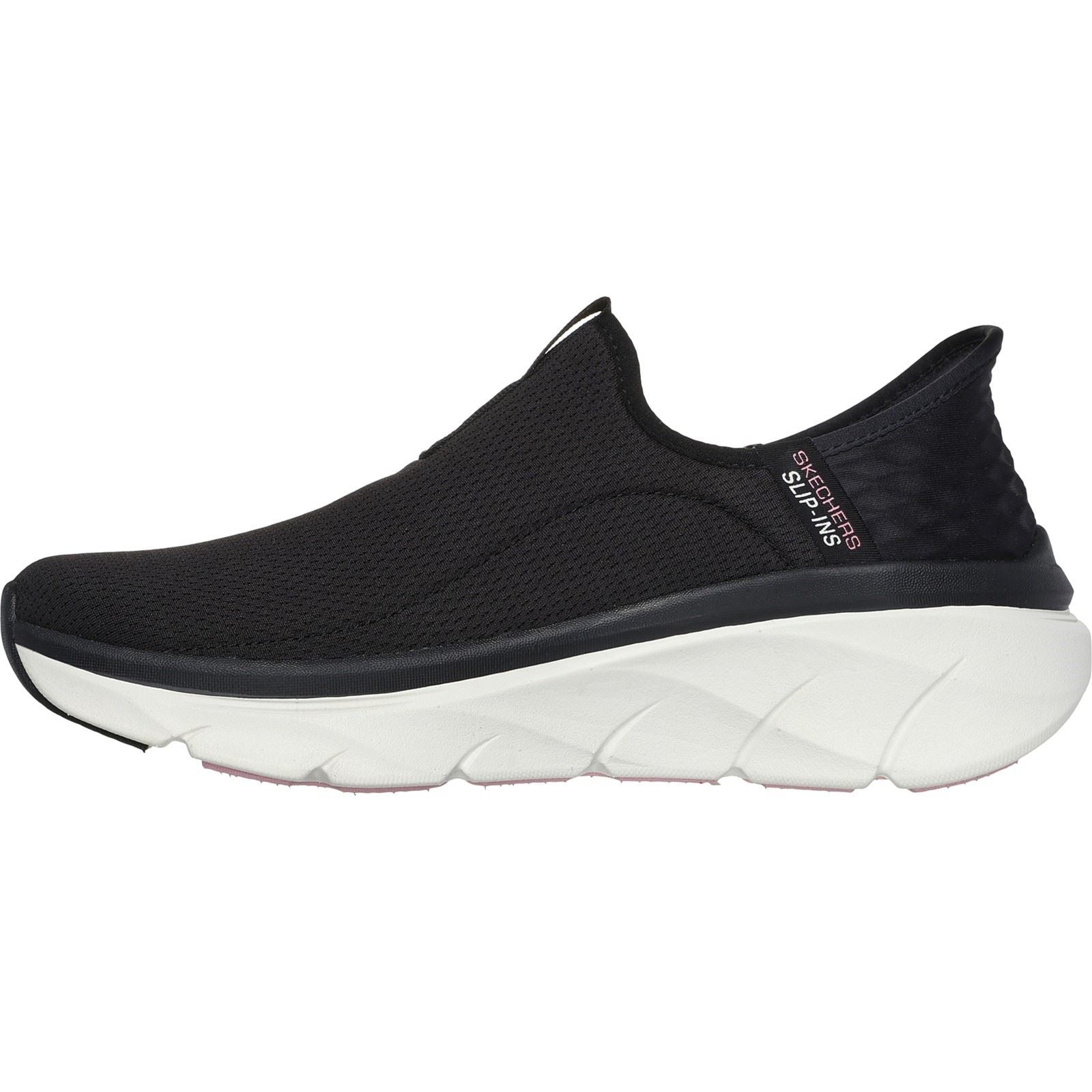 Skechers D'Lux Walker 2.0 Synthetik Damen Schwarz/Rosa Sneakers
