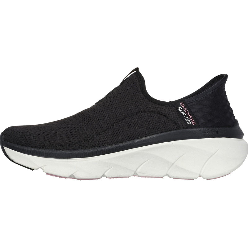 Skechers D'Lux Walker 2.0 Synthetik Damen Schwarz/Rosa Sneaker
