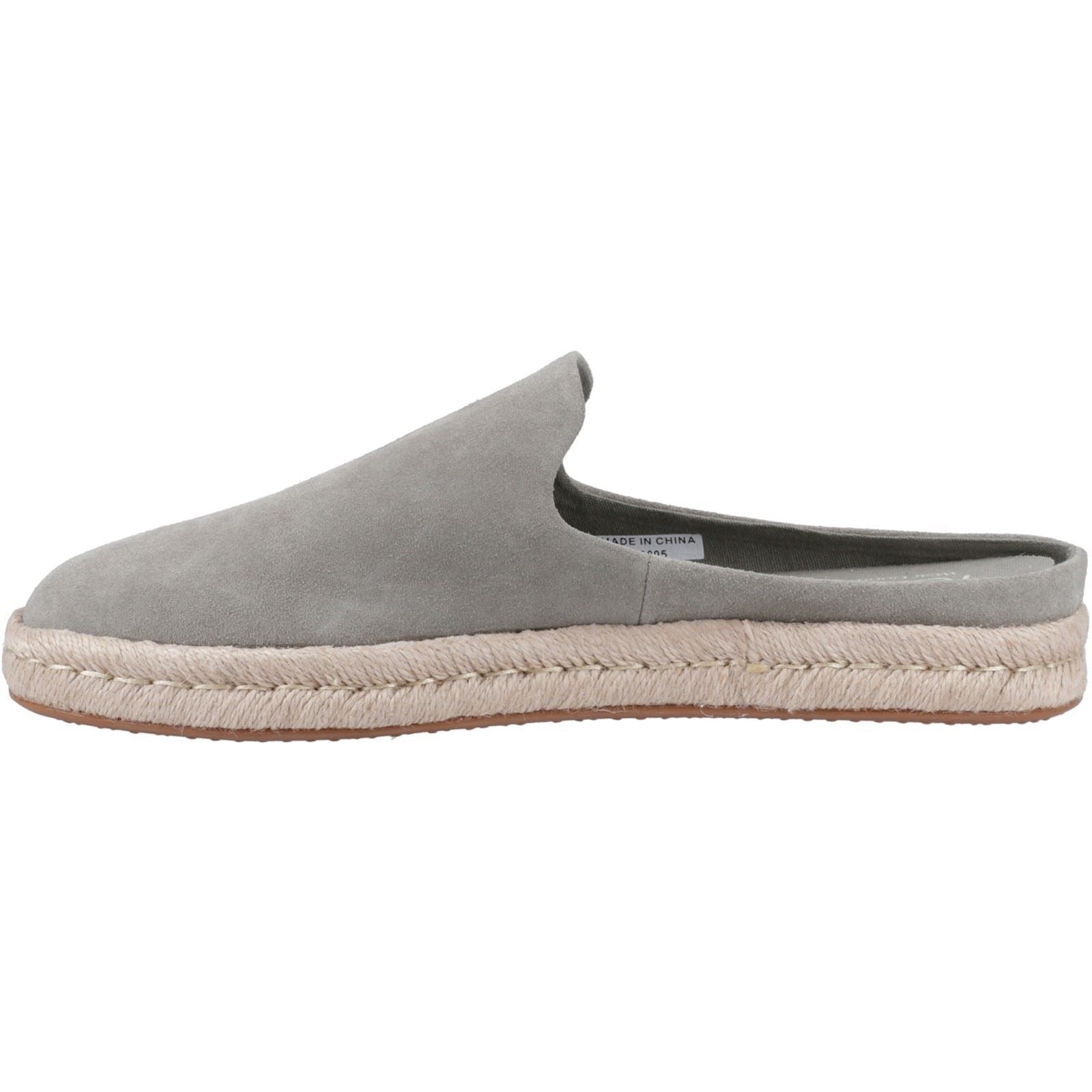 TOMS Santiago Mule Leder Herren Hausschuhe In Vetiver-Grau