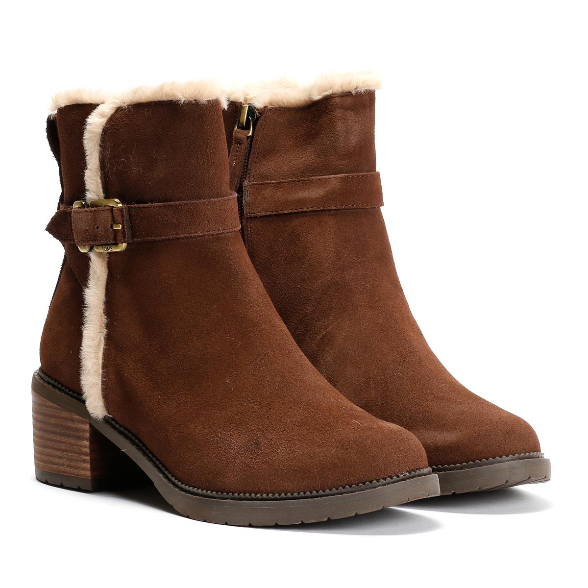 TOMS Hailey Buckle Wildleder Damen Braune Stiefel
