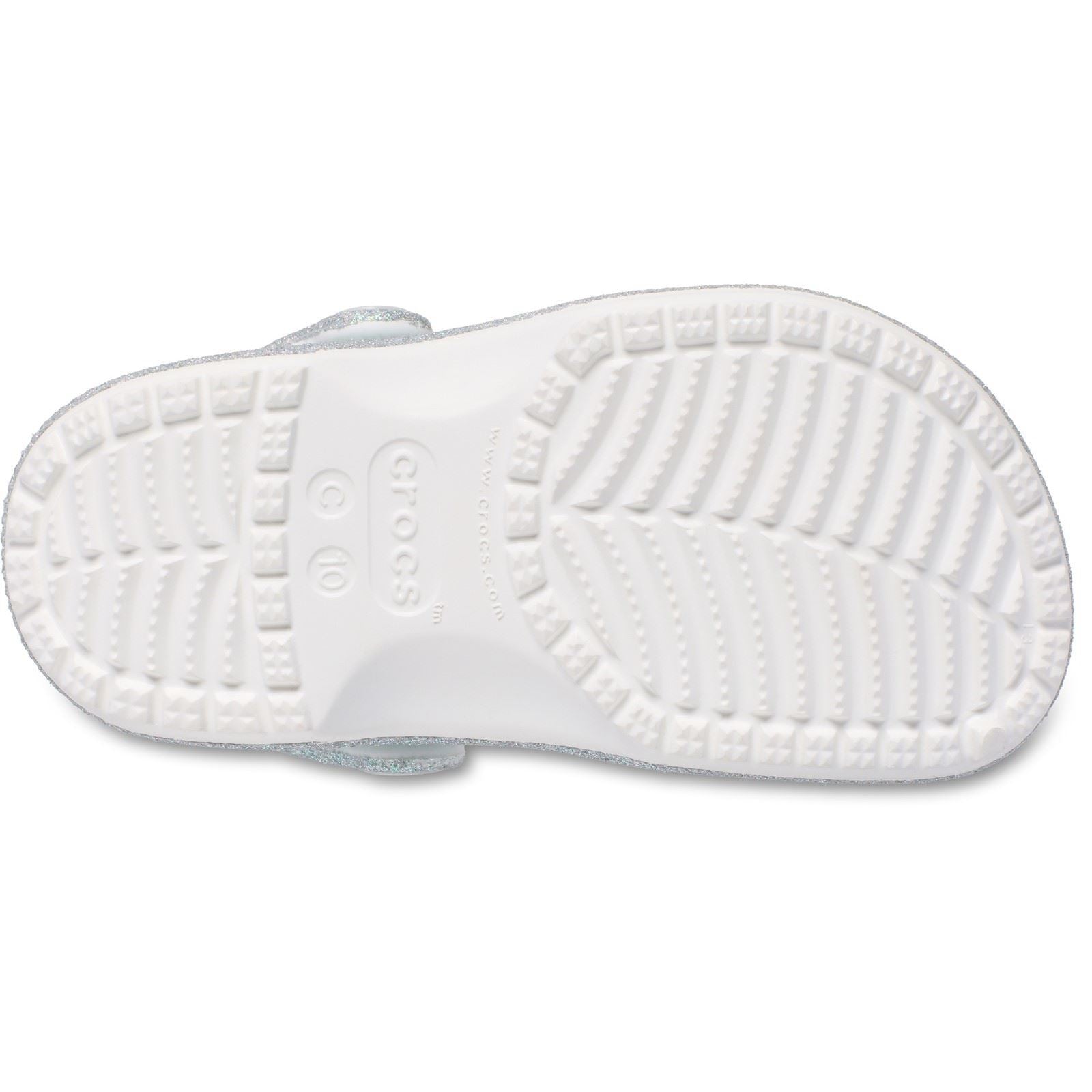 Crocs Classic Glitter Clog Thermoplastische Weiße Loafer