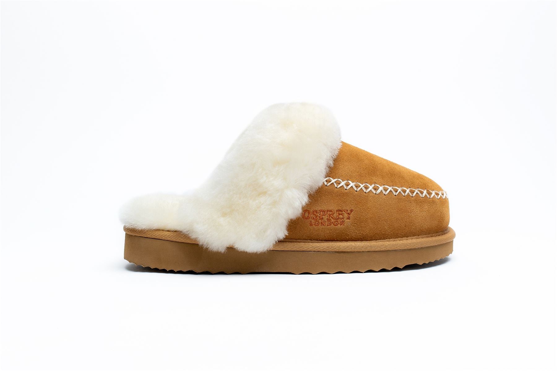 Osprey London The Celeste Wildleder Damen Braune Hausschuhe