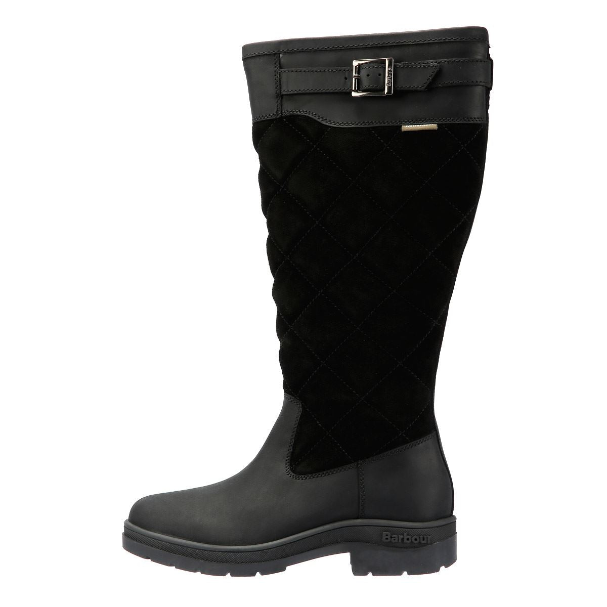 Barbour Oak Tall Damenstiefel Aus Schwarzem Wildleder