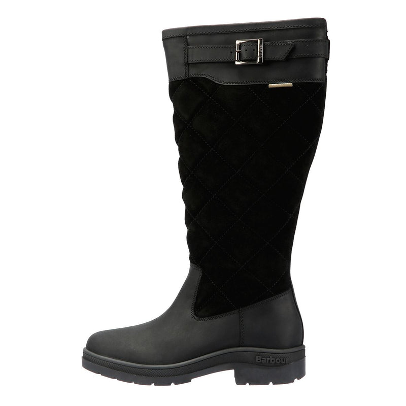 Barbour Oak Tall Damenstiefel Aus Schwarzem Wildleder