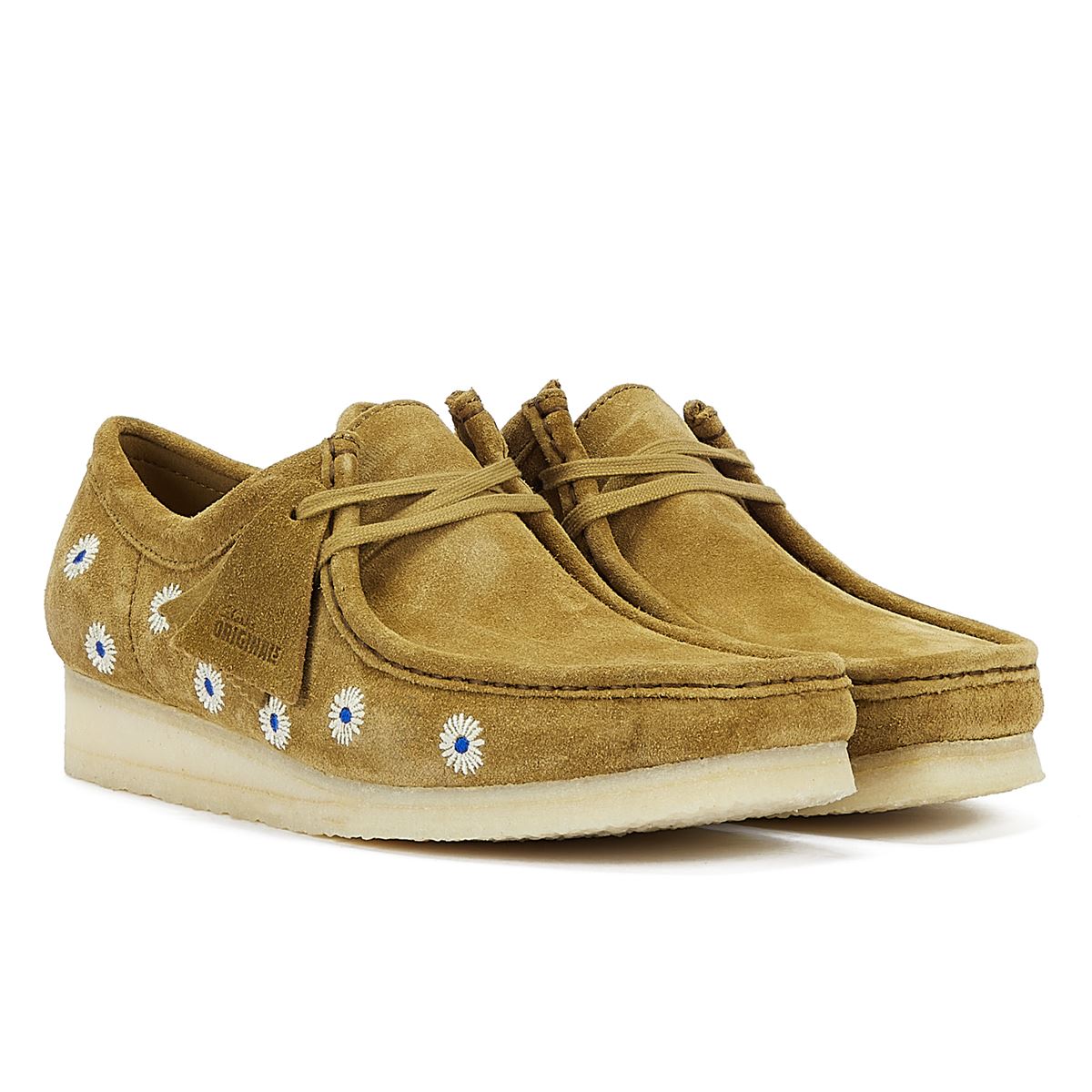 Clarks Originals Wallabee Embroidery Herren Dunkelolive Wildleder Schnürschuhe