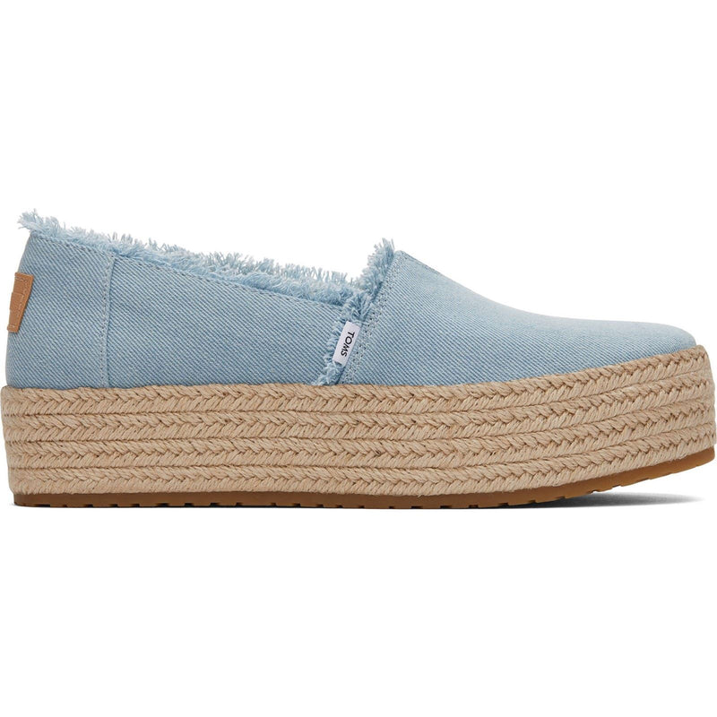 TOMS Valencia Hundert Prozent Baumwolle Damen Pastellblaue Espadrilles