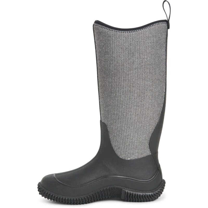 Muck Boots Hale Gummistiefel Schwarz Mit Flauschigem Hahnentrittmuster