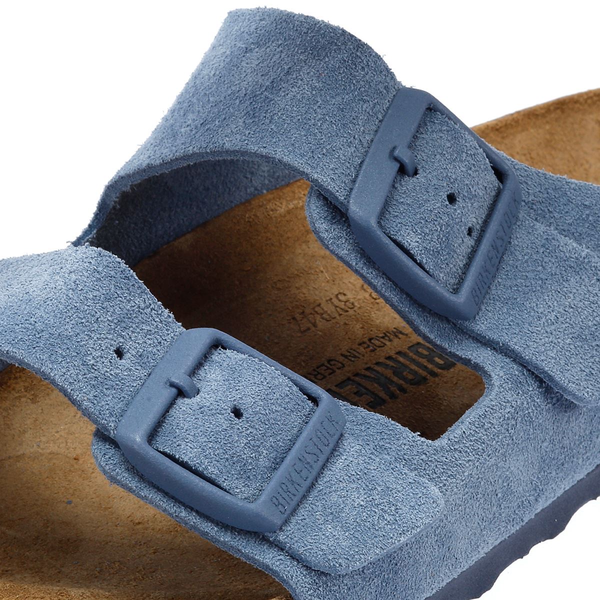 Birkenstock Arizona Elementarblaue Wildledersandalen