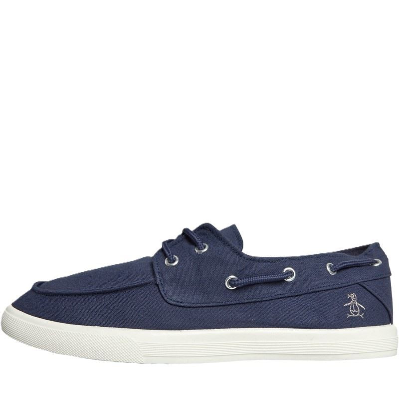 Penguin Sailor Canvas Herren Blau Schnürschuhe
