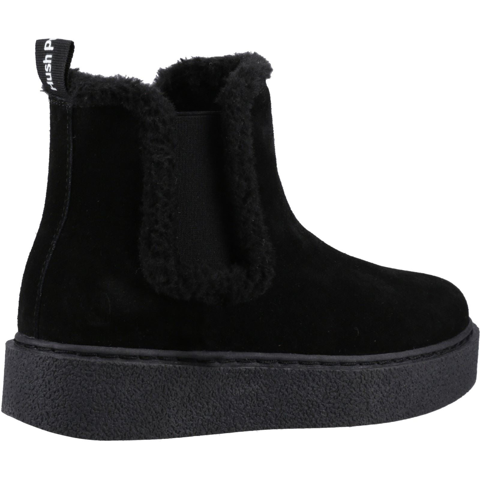 Hush Puppies Bella Damen Chelsea Stiefeletten in Schwarz aus Wildleder