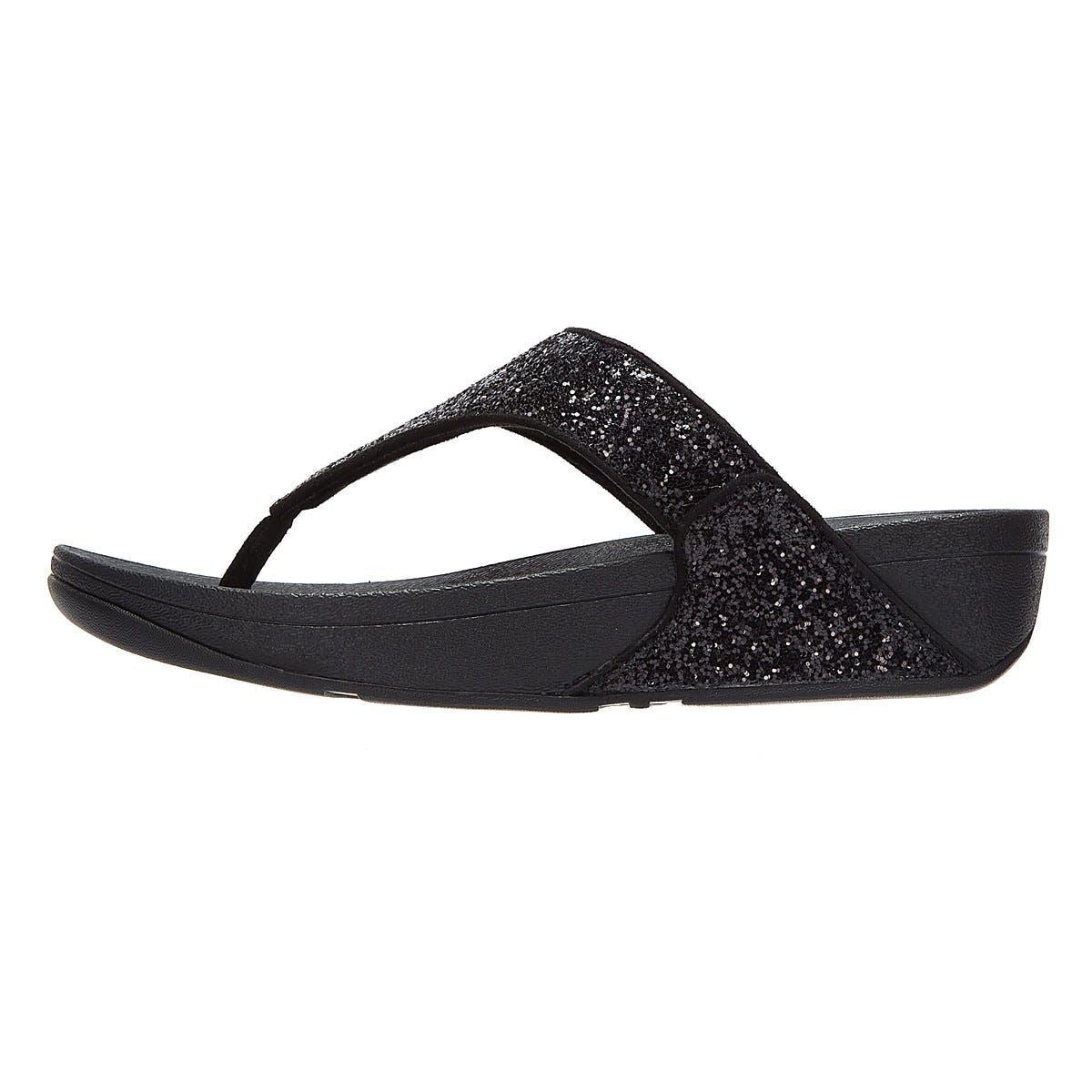 FitFlop Lulu Glitter Damen Schwarze Flip-Flops