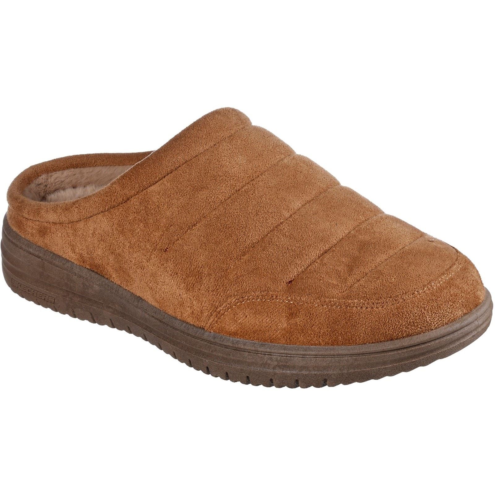 Skechers Relaxed Fit: Murette Garvanza Microfaser Herren Hausschuhe in Beige