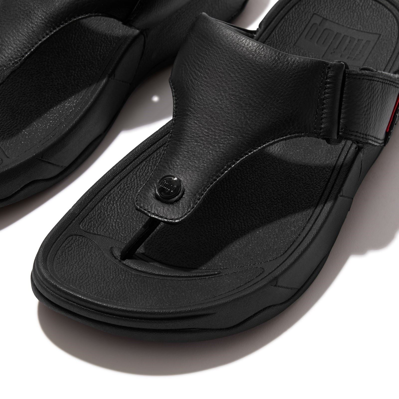Fitflop Trakk II Leder Herren Sandalen Ganz In Schwarz