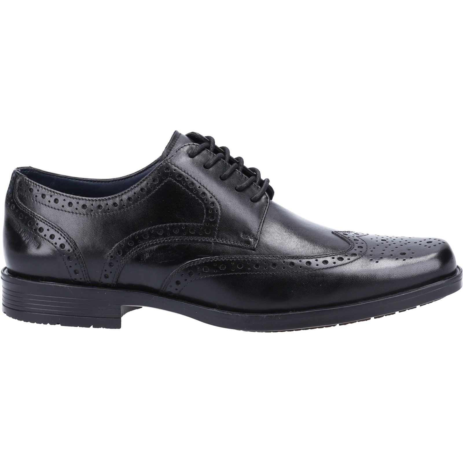 Hush Puppies Brace Brogue Herrenschuhe Aus Schwarzem Leder
