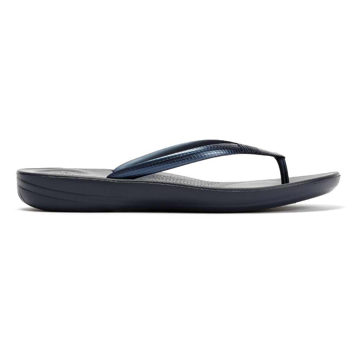 FitFlop Iqushion Ergonomic Gummi Frauen Blaue Flip-Flops