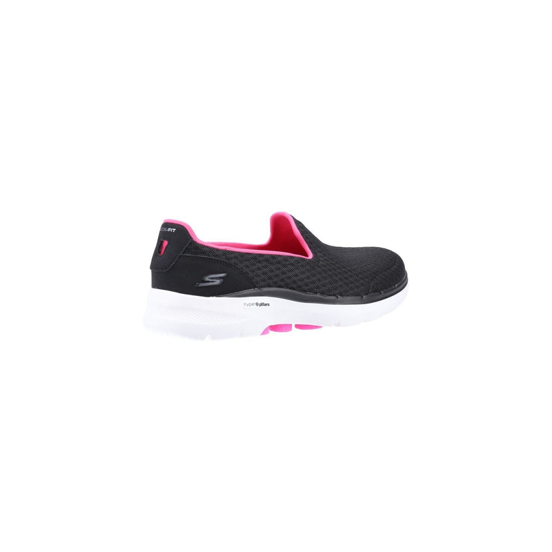 Skechers Go Walk 6 Polyester Damen Sneaker In Schwarz/Heißrosa