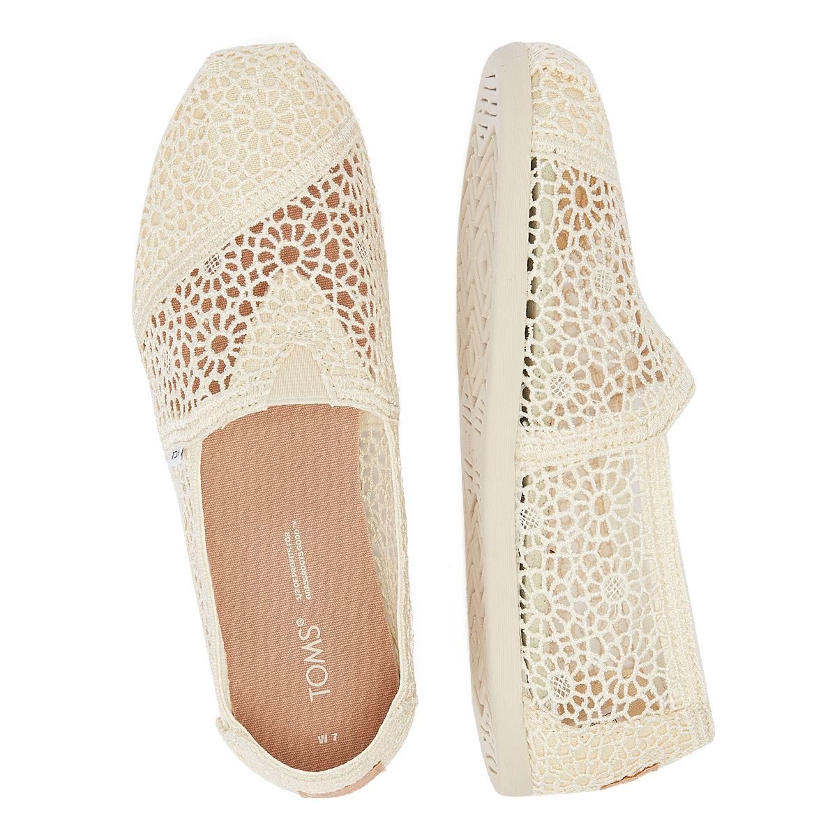 TOMS Apargata Crochet Natural Espadrilles Women's Beige Sandal