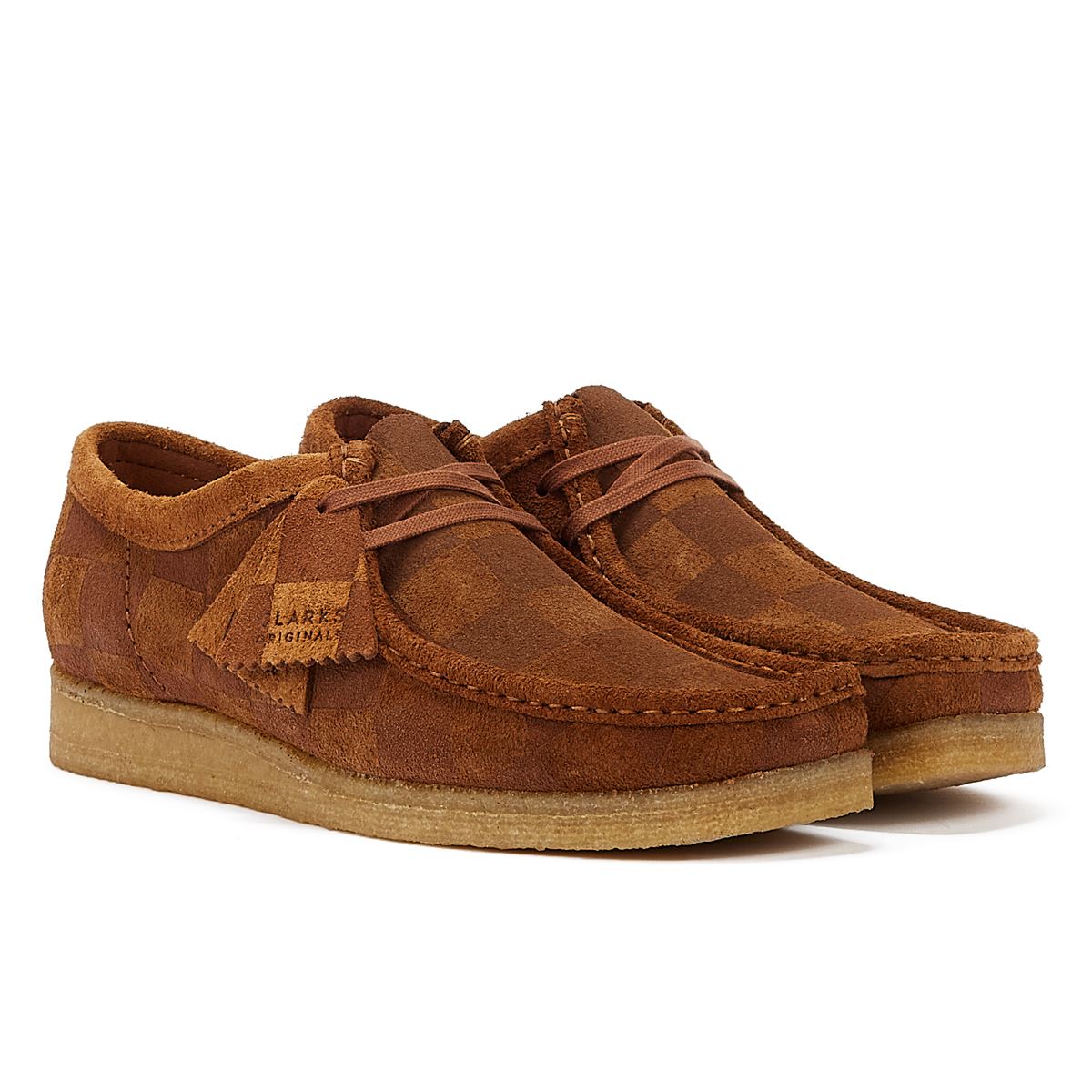 Clarks Originals Wallabee Check Herren Schnürschuhe In Braun