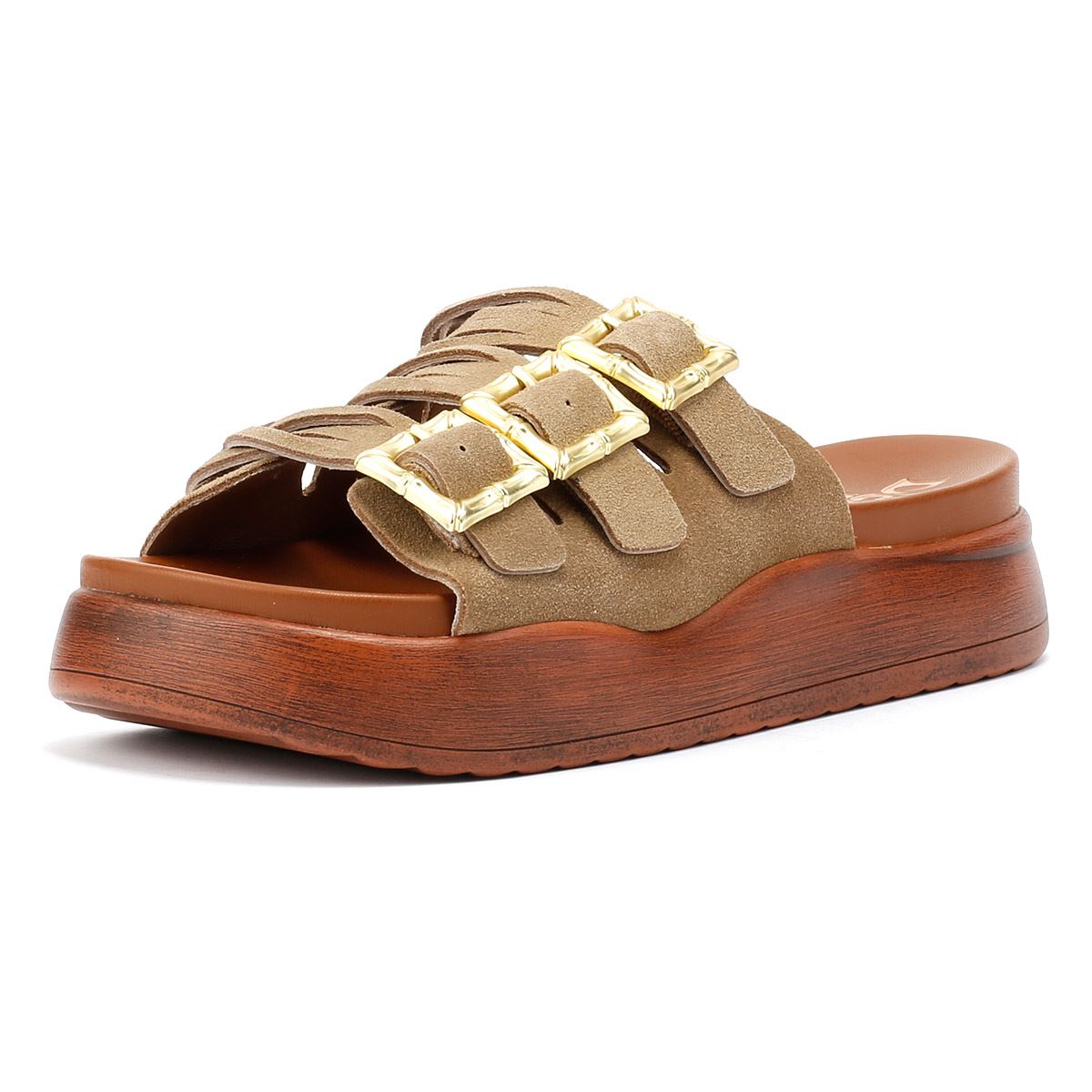 Desert Fleur Gypsum  Damen Sandalen Aus Veloursleder In Beige