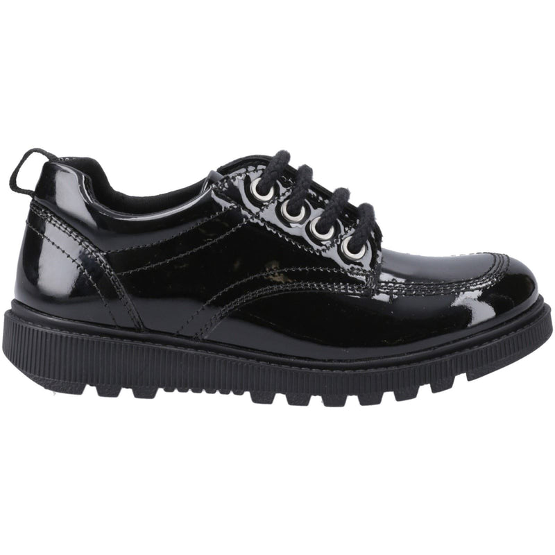 Hush Puppies Keeley Mädchenschuhe Aus Schwarzem Leder Mit Schnürung