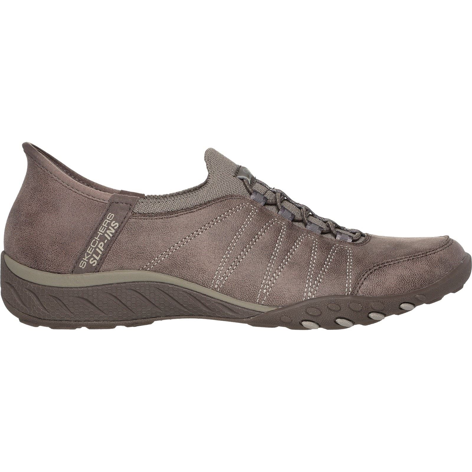 Skechers Breathe-Easy Home-Body Textile Damen Sneaker In Dunklem Taupe