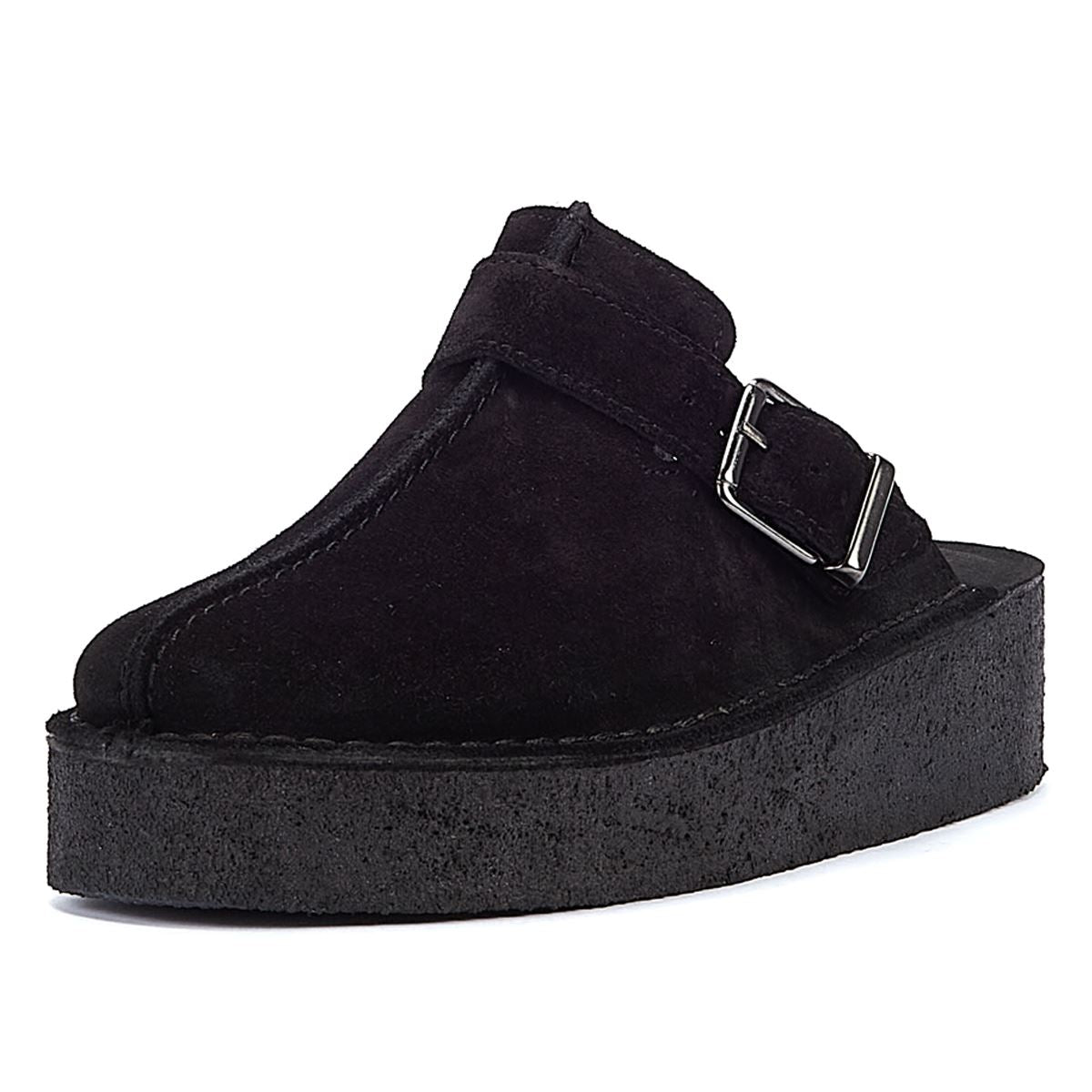 Clarks Originals Wedge Mule Damen Schwarze Farbe Wildleder Clogs