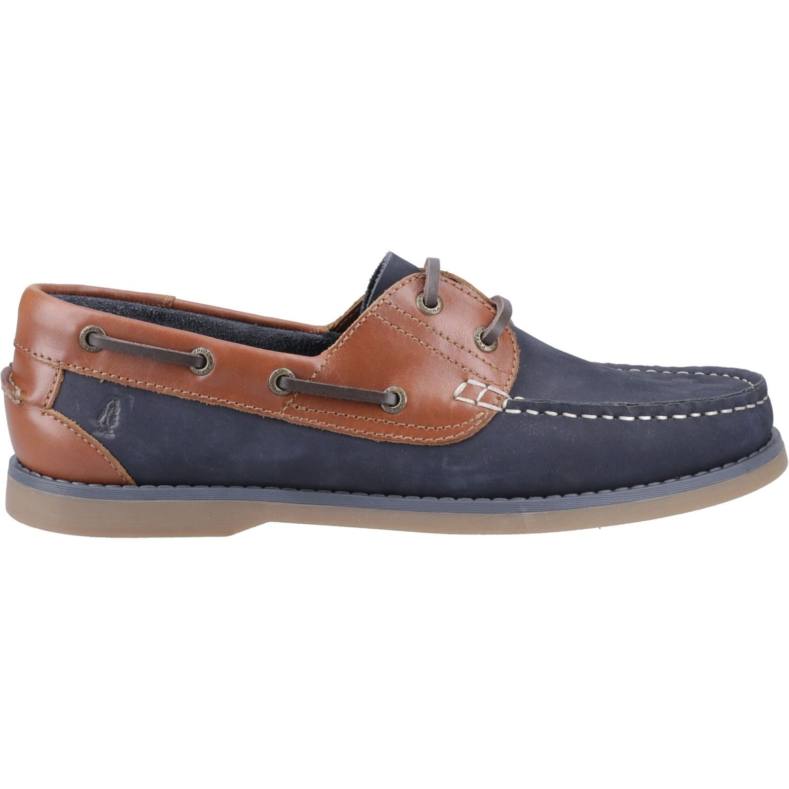 Hush Puppies Wilson Herren Bootsschuhe Aus Leder In Marineblau/Braun