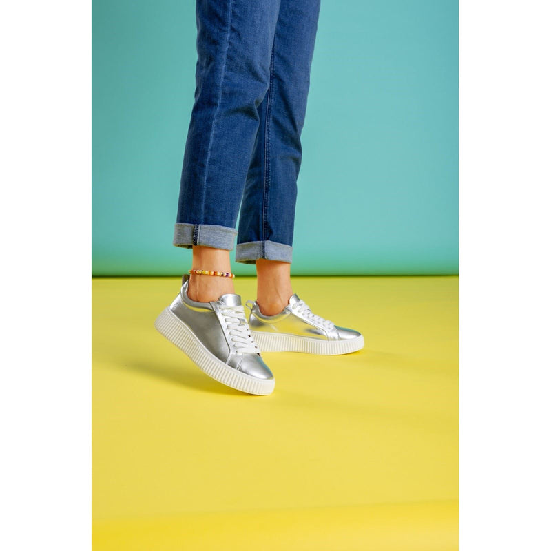 Hush Puppies Harlow Damen Sneakers Aus Silberleder