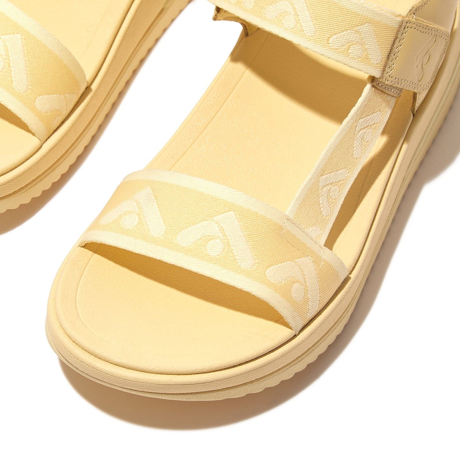 Fitflop Surff Back Strap Polyester/Leder Damen Mellow Yellow Weite Sandalen