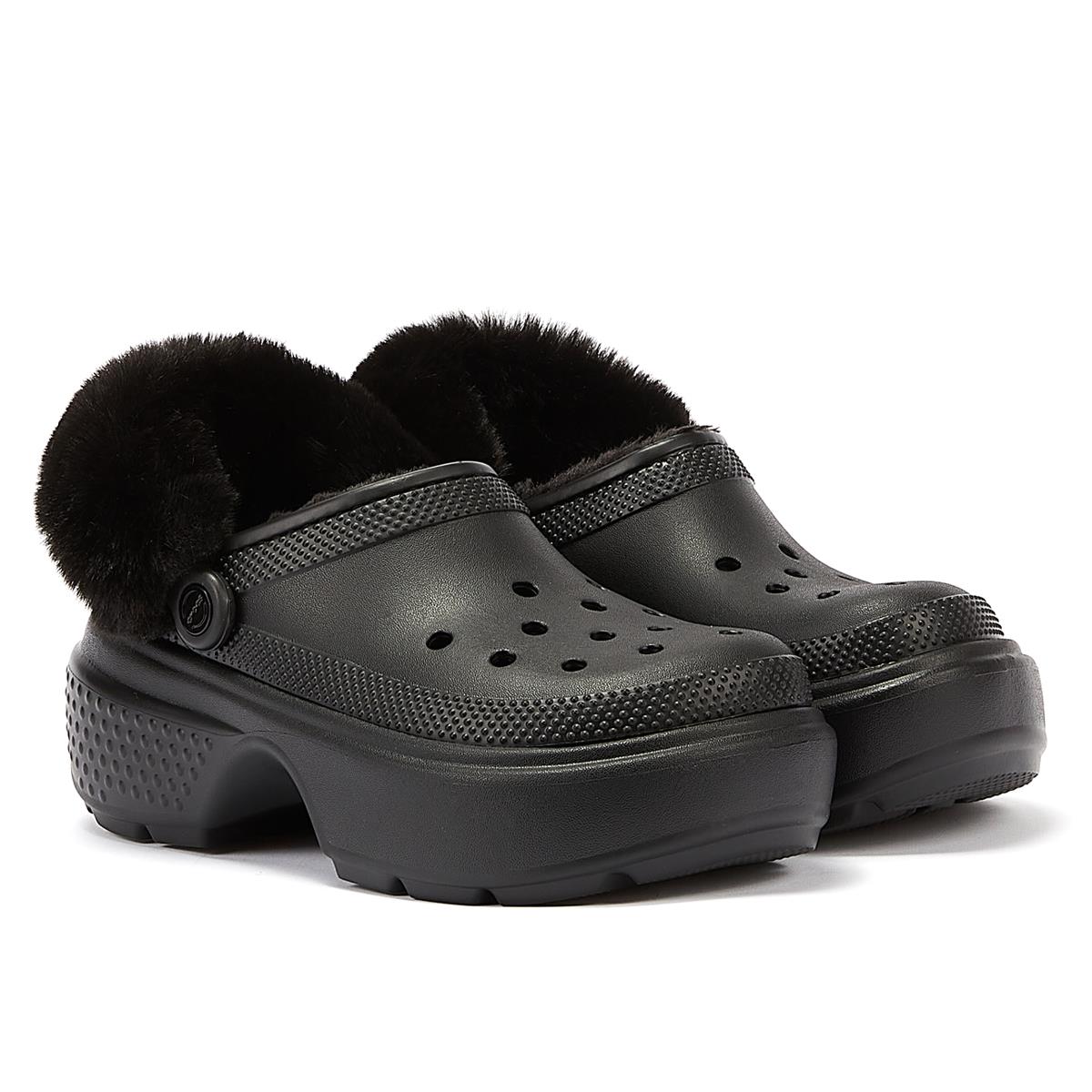 Crocs Stomp Gefütterte Clog-Sandalen Für Damen In Schwarz