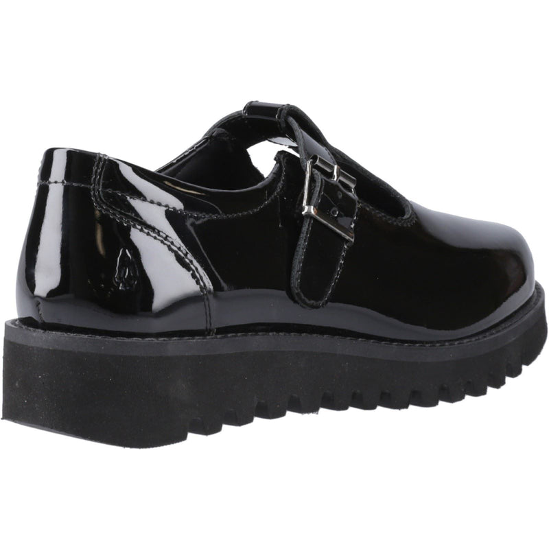 Hush Puppies Florrie T-Bar Mädchenschuhe Aus Schwarzem Leder