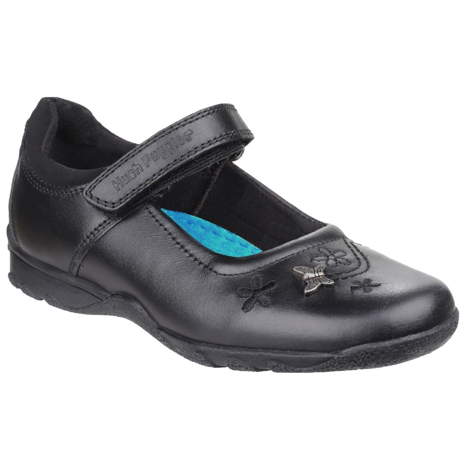 Hush Puppies Clare Junior Mädchenschuhe Aus Schwarzem Leder