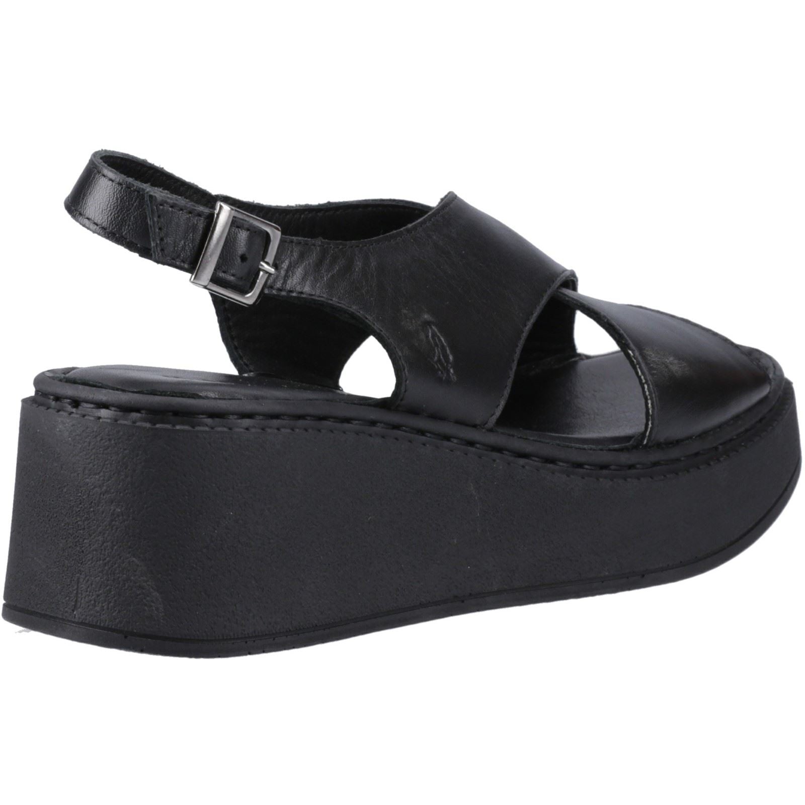 Hush Puppies Bex Wedge Nubuk Damen Schwarz Keilabsätze