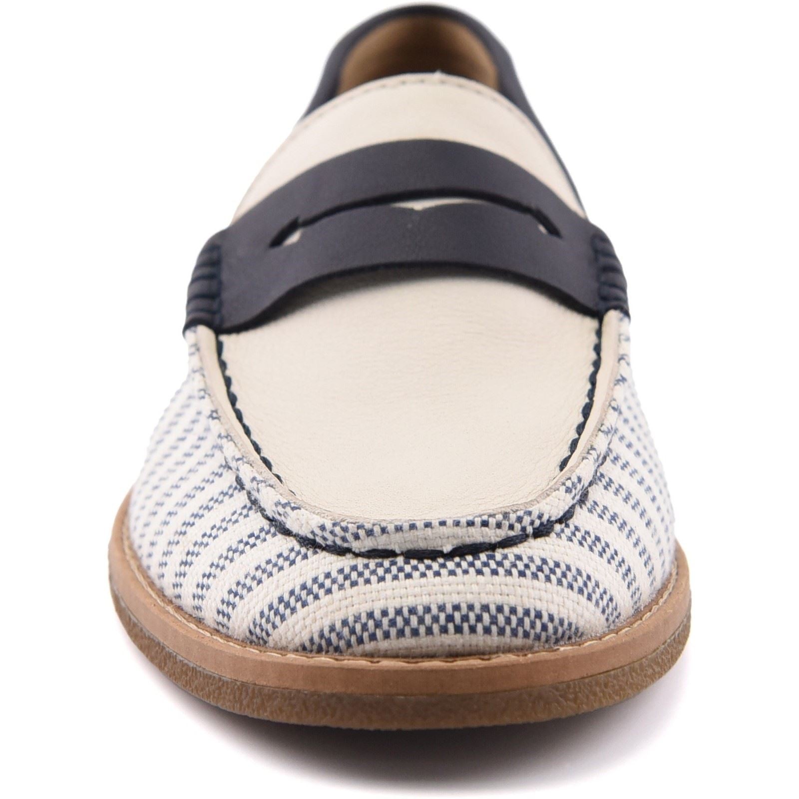 Sperry Port Driving Textil Damen Weiß/Navy Loafer