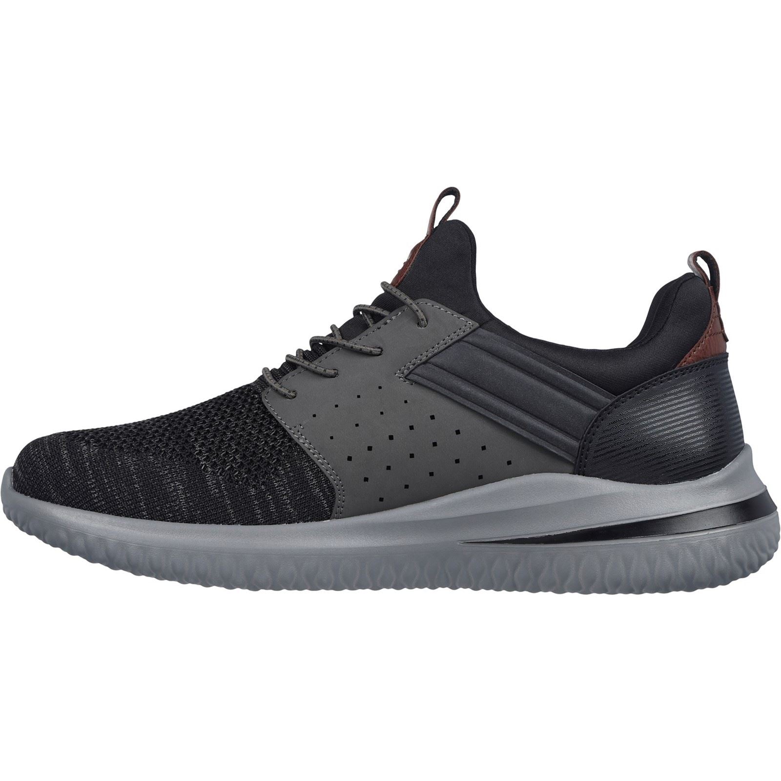 Skechers Delson 3.0 - Cicada Wide Textile Herren-Sneaker In Schwarz/Grau