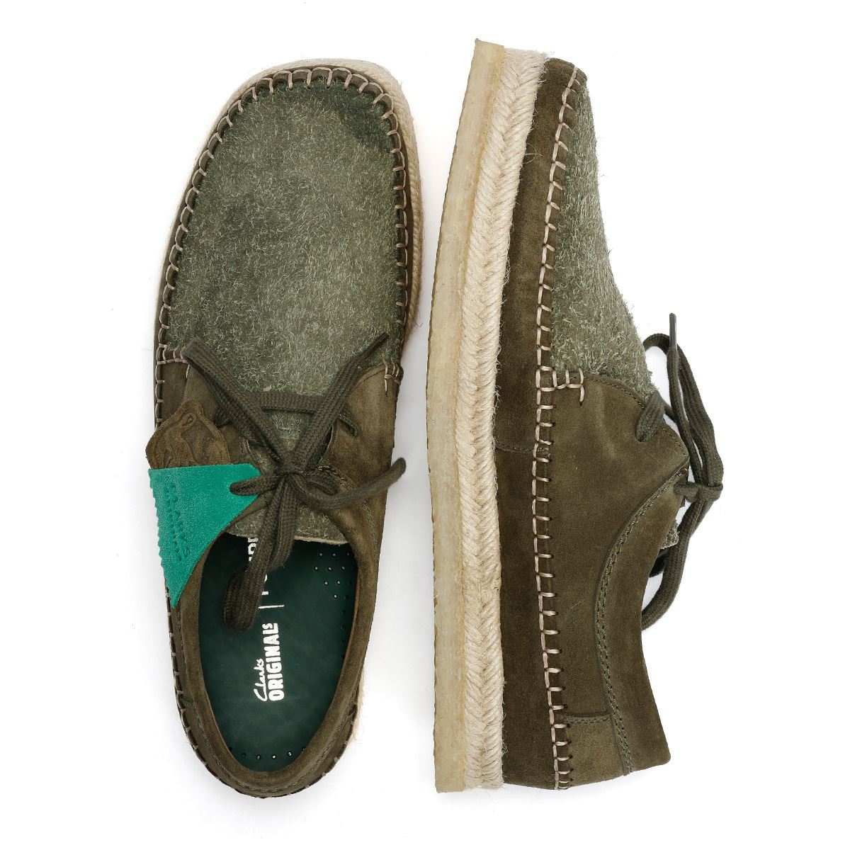 Pompeii X Clarks Weaver Herren Wildleder Schnürschuhe In Grün