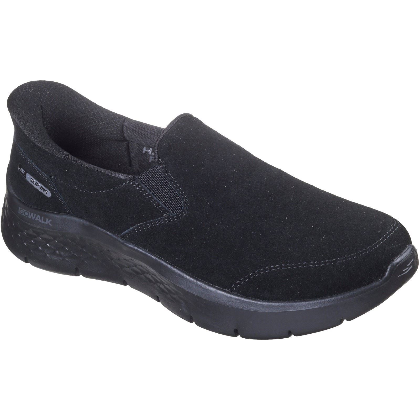 Skechers Go Walk Flex Suede Damenschwarze Turnschuhe