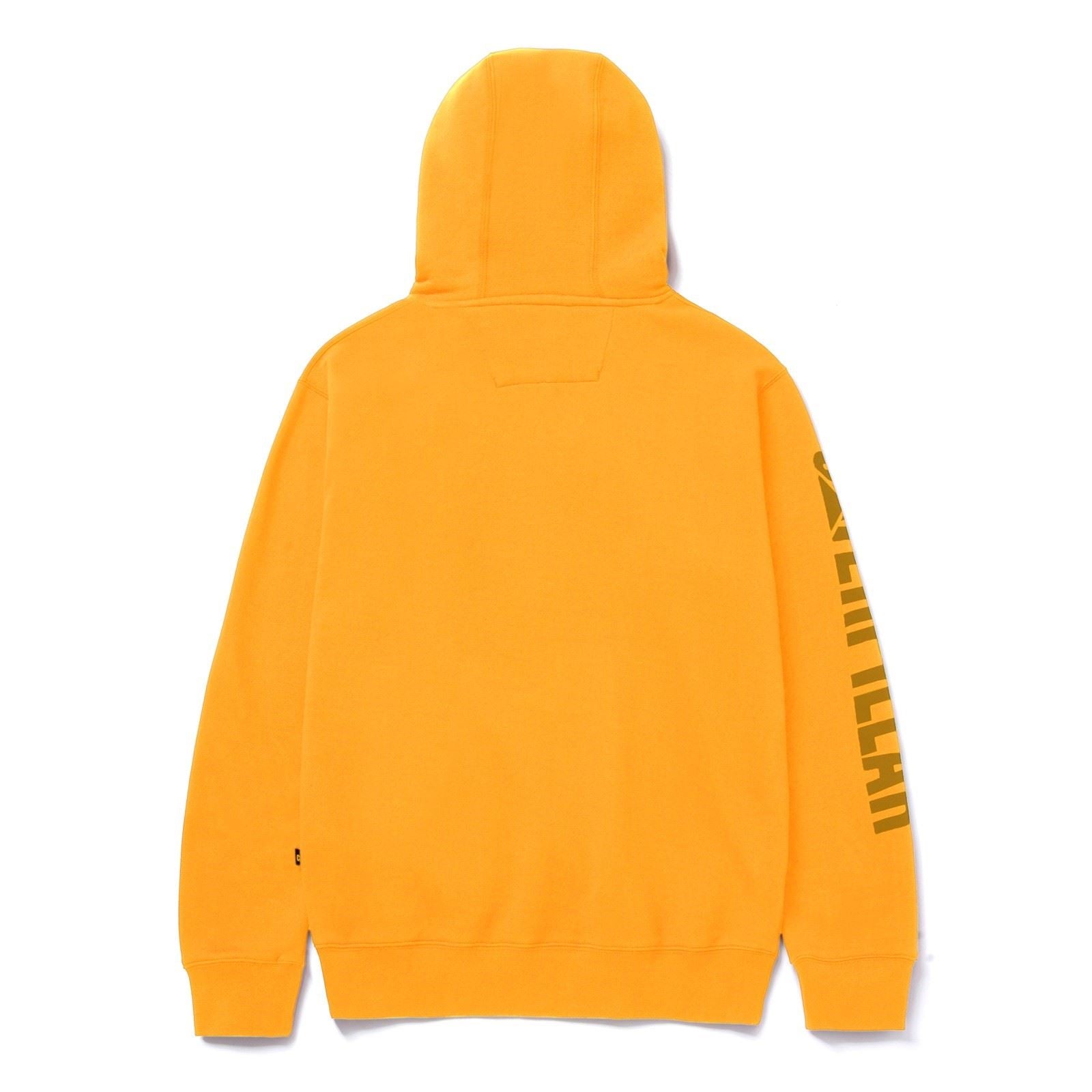 Caterpillar Trademark Banner Baumwolle Herren Gelbes Kapuzen Sweatshirt