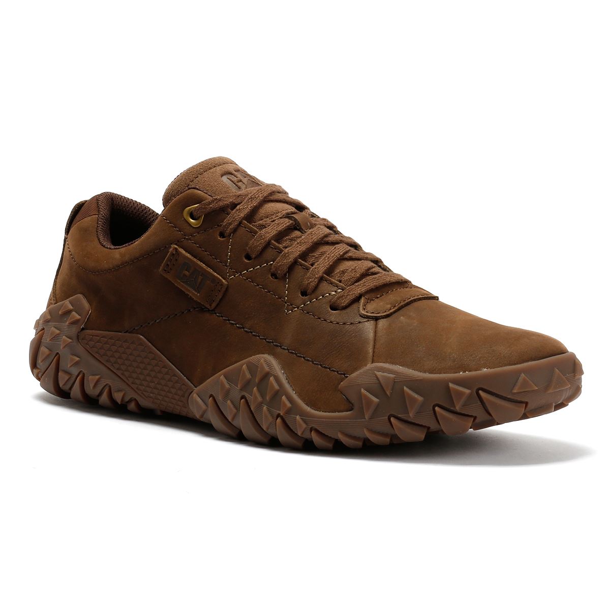 Caterpillar Gridlock Lo Tumbled Nubuckleder Herren Braune Schnürschuhe
