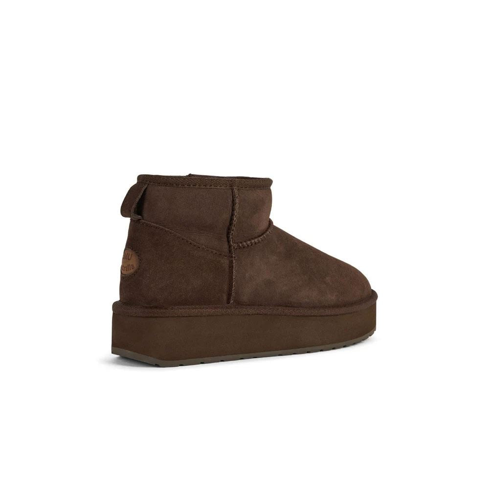 Emu Australia Stinger Micro Flatform 2.0 Schaffell Damen Braune Stiefel