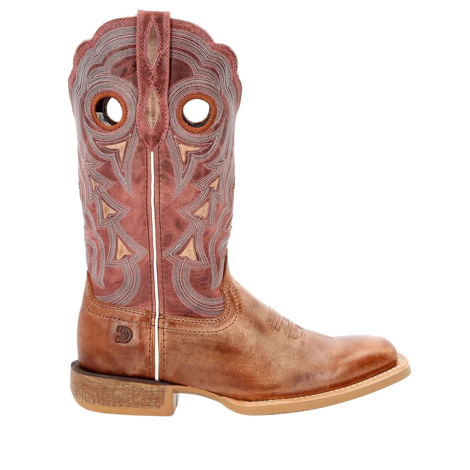 Durango Lady Rebel Pro Leder Damen Stiefeletten In Mattem Braun/Himmelblau