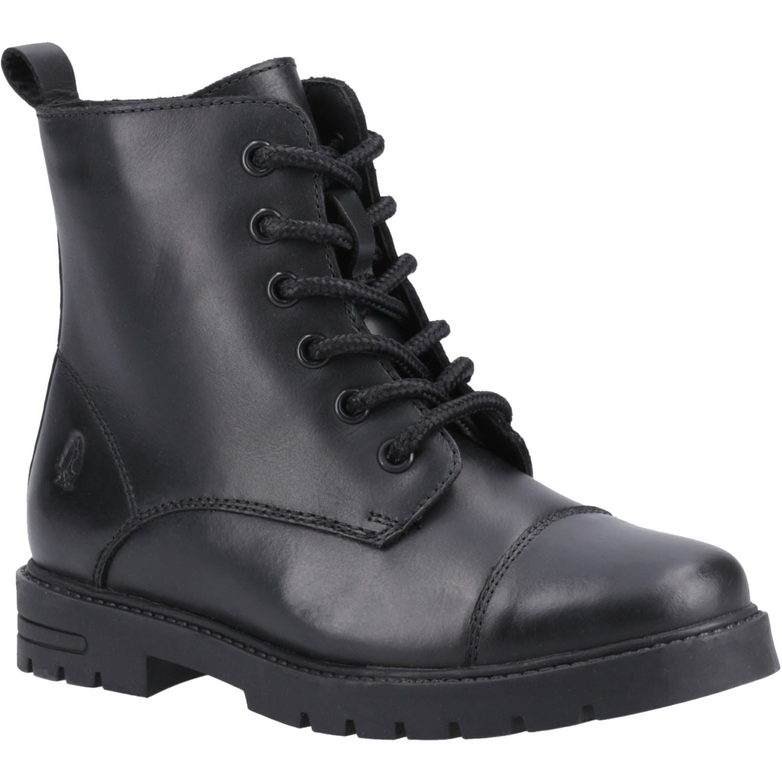 Hush Puppies Lauren Senior Mädchen Schwarze Farbe Lederstiefel
