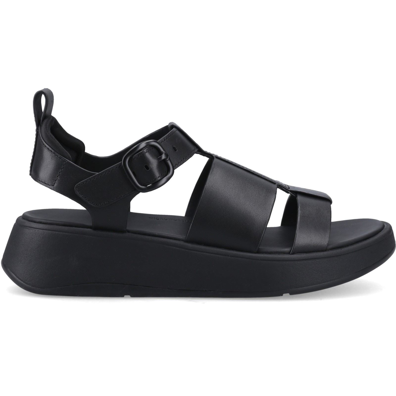 Fitflop F-Mode Fisherman Leder Damen Schwarze Schmale Sandalen